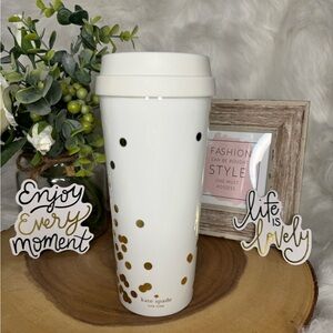 NEW Kate Spade Confetti Dot Thermal Travel Mug